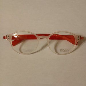 Just Eye Fashion Unisex M.Transparent/Red Eyeglasses Frames J-CH1024 48